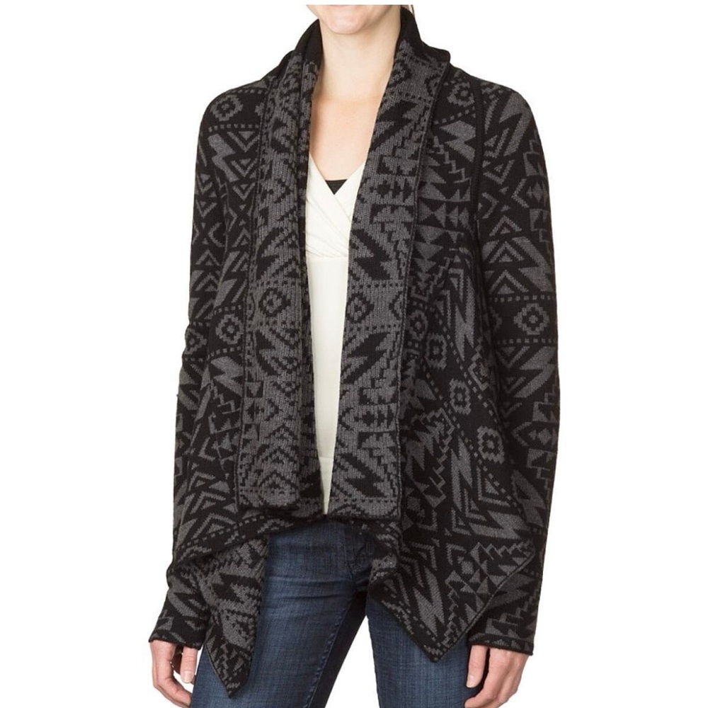 Patagonia Women’s Wool Aztec Western Open Front Asymmetrical Wrap Cardigan Med